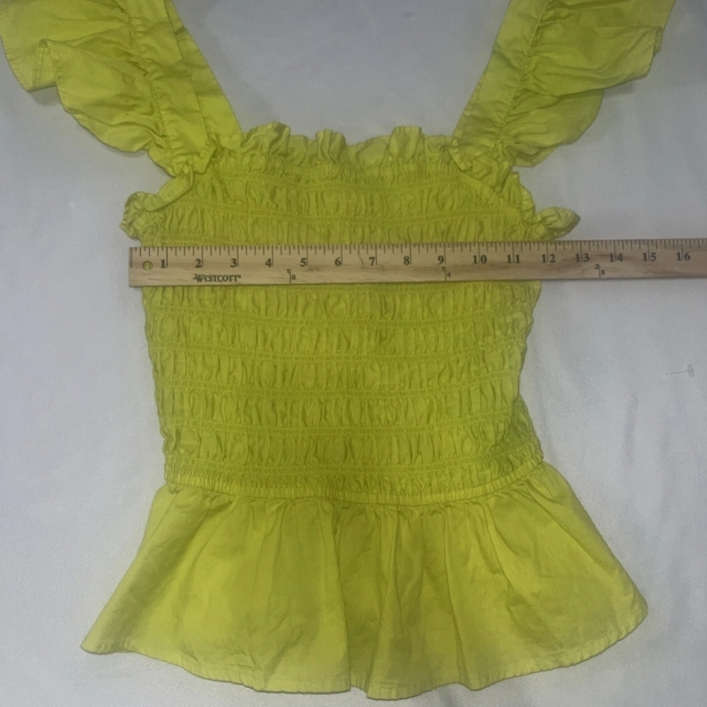 Meraki Neon Yellow Ruffle Sleeve Top - Picture 7 of 12